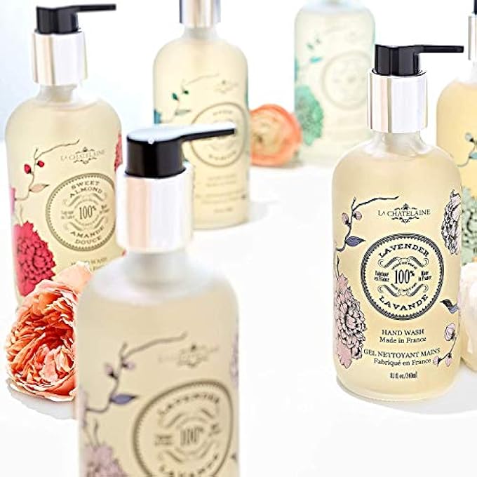 La Chatelaine HAND WASH & LOTION SET | SULFATE FREE | FROSTED GLASS BOTTLES | NOURISHING SHEA BUTTER FORMULA | NATURAL AND ORGANIC | MADE IN FRANCE | 2 X 8.1 OZ. (GARDENIA) - Image 2